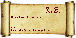 Kübler Evelin névjegykártya