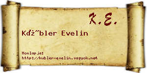 Kübler Evelin névjegykártya